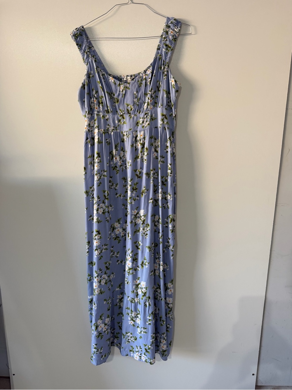 Derek Heart Lilac Floral Maxi Dress with Green Accents